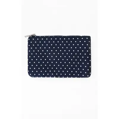 John Galt Women's Navy Polka Dot Coin Purse