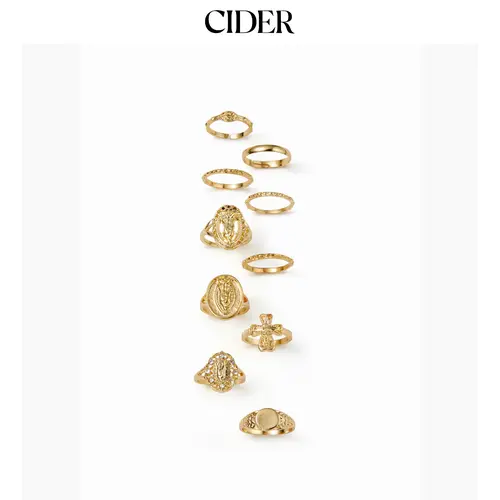 Cider 10 PCS ENGRAVED RING SET