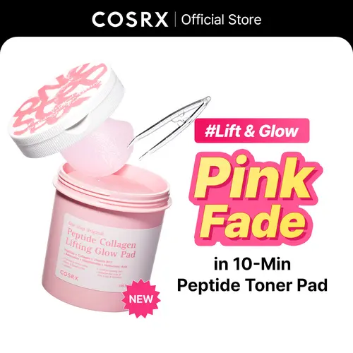 [NEW] [COSRX Official] Pink Peptide Collagen Lifting Glow Serum Pad | Firming & Anti-Aging Toner Pads for Elasticity & Radiance | 300mL Serum Pad Peptide Serum, Glowing Skin, Skin Repair, Plump Skin