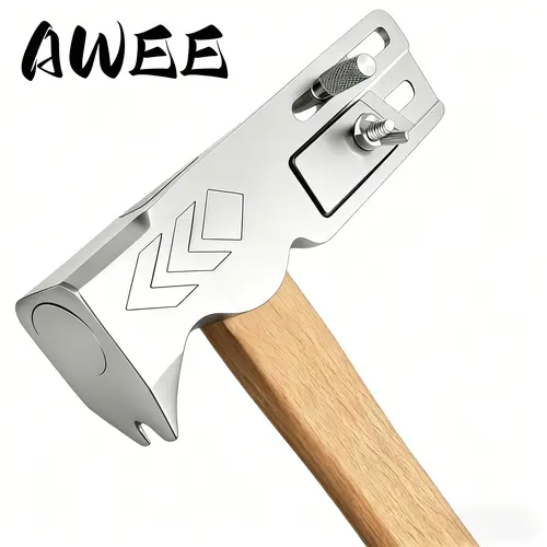 Multifunctional Heavy Duty Roofing Hammer with Magnetic Nail Holder & Nail Puller for Fast Removal & Less Dropping, Waterproof Wood Grip Work Tool for Roof Repair, DIY Handyman Gift, Multifunctional Roofing Hammer