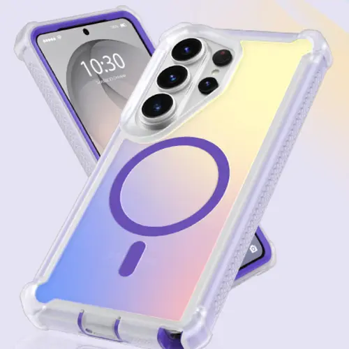 MagSafe Smartphone Casing for Samsung Galaxy S26-S25-S24-S23 Ultra Plus, Shockproof Durable TPU Protection Cover with Color-Changing Laser Effect, Magnetic Closure, Wireless Charging Support, Various S Series Accessory (Mother's Day Gift Idea)