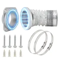 Magnetic Dryer Vent Connector Kit with Aluminum Foil Flexible Vent Hose - Durable Construction, Strong Magnet, Self-Alignment, Airtight Seal, Quick Connect/Disconnect for Airflow Efficiency, 2.6ft 4" Duct Dryer Accessories,toolupgrade