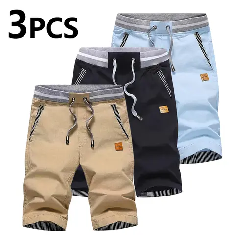 Men’s summer casual shorts—trendy patchwork design, classic versatile fit, mid-length for a leg-flattering look. Suitable for home, walking, vacations, and everyday commuting.