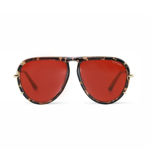 Ivy Luxe - Red - Tangle Free Round Aviator Sunglasses - Certified Shatter-Resistant Lenses - UV400 - For Women & Men