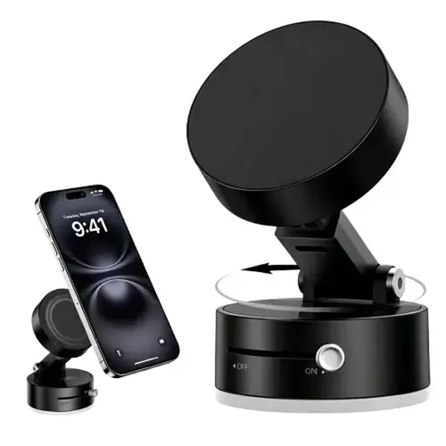 Joytutus 360° Rotatable Vacuum Suction Cup Phone Holder for Car - Strong Suction, Compact, Portable, Folding, Landscape-Portrait Switch - Cars Accessories for Mirrors, Automotive Interior Accessory,toolupgrade