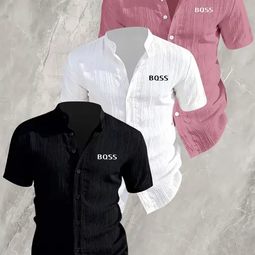 Men's Summer Short Sleeve Shirts, Lightweight Breathable Solid Color Stand Collar Button-Up, Beach Pool Casual Wear, Casual Outdoor Shirt, Ideal for Swimming