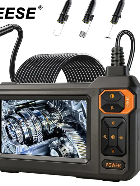 SEESE 16.5FT Borescope Camera with Light, 4.3" HD Screen, Waterproof Endoscope with 8 LED Lights, Semi-Rigid Cable for Sewer, Drain, Pipe Inspection
