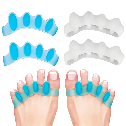 4 Pack Toe Separators for Bunion, Toe Spreader, Bunion Corrector for Women Men, Gel Toe Spacers, Hammer Toe Straightener, Toe Stretcher for Foot Pain Relief sohochic