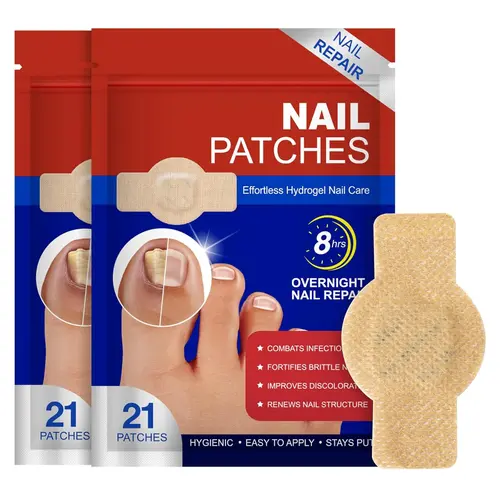 21/42/63 Pcs Fungal Nail Patches for Toenail Fungus Treatment Extra Strength, Easy-to-Use Long-Lasting Nail Health Care Patches, Suitable for All Skin Types for Solving Fungal Nails and Other Nail Problems, Daily Nail Care Kit Set gentle