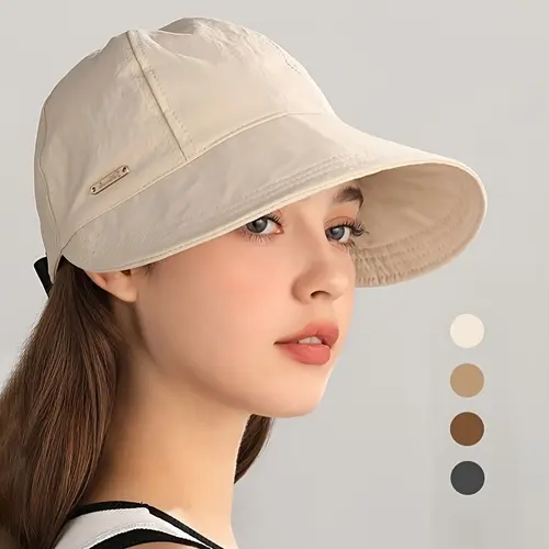 1/2/4 Pack Women's Wide Brim Sun Visor Hat - UPF 50+ Open Top Cap for Ponytails, Golf, and Beach
