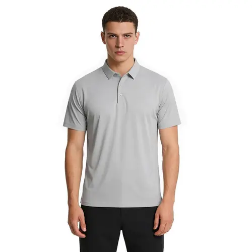 Plaid&Plain Men's Performance Athletic Polo - Aero-Soft Cotton Feel, 4-Way Stretch & Bonded Active-Grip Hem