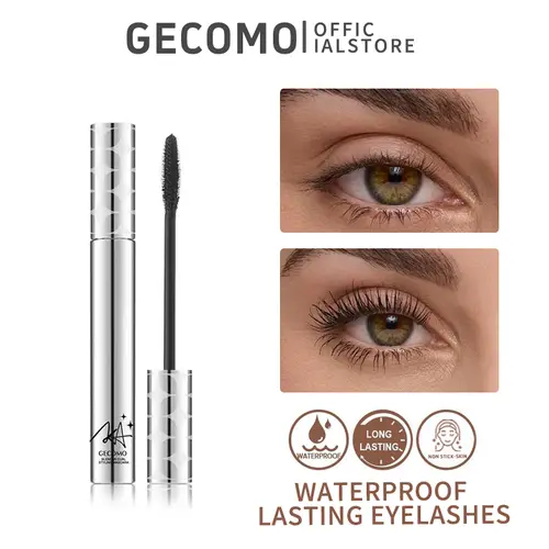 GECOMO Waterproof Thickening Mascara, Long-Lasting 24-Hour Wear for Voluminous and Well-Defined Lashes, 24-Hour Wear Mascara, Makeup Products,back to school,sohochic