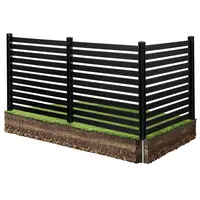 VEVOR 3 Panels Outdoor Privacy Screen, 50 x 48 in Air Conditioner Fence with 27.6 in Ground Stakes, Pool Equipment Enclosure, Vinyl Privacy Fence, Ideal for Trash Can and A/C Units, Black#SohoChic