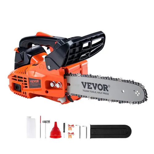 VEVOR High-Strength Steel Gas Chainsaw, 25.4CC, 12-in, 1.2HP, 9.26lb Lightweight Tools, Gasoline-Powered Handheld Cordless Saw with Leak-Resist Tank & Wrap-Around Handle, for Tree Cutting & Trimming#SohoChic