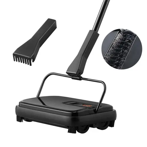 VEVOR Manual Non-Electric Floor Cleaning Tool, Manual Type, 7.87in Wide Sweep Path, 300ml Dustbin with Comb & Roller Brush, 180° Tight Turns, Quick & Quiet Cleaning, User-Friendly Design for Home Hardwood/Laminate Floors, Dust/Pet Hair Pickup#SohoChic