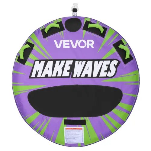 VEVOR Boat Towable Tube, 2-Rider Inflatable Boating Tube with 340lbs Capacity - Nylon Cover, Anti-Slip Pad, Padded Handles, Safety Valve, Double-Stitched Seams, Front Tow Point, Thick PVC Liner Adds Ride Confidence#SohoChic