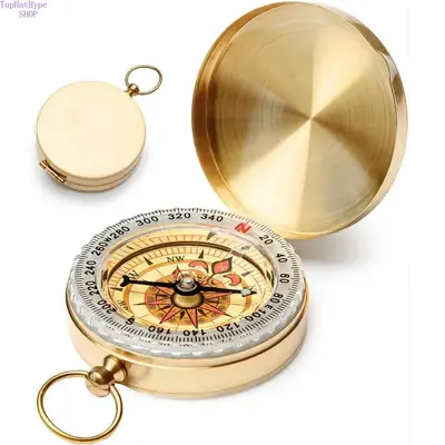 Metal Flip Cover Analog Adventure Compass - Luminous Display, Waterproof Portable Rugged Navigation Tool, Durable Outdoor Gear for Camping, Hiking, Adventure Compasses, Analog Compass Compasses