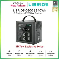 LIBRIDS C600 Portable Power Station for Home Backup,Camping ,Outages, Solar Generator,640Wh LiFePO4 Battery 8 Ports Ultra-Fast 0-80% Charging in 1Hr,Emergency Supply,Travel RVs Emergencies Gas Generator Alternative Charging Rechargeable