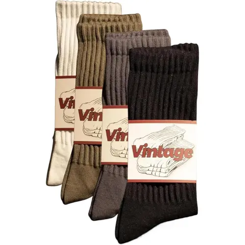 Unisex 4-Pair 98% Cotton Crew Socks Set with Elastane - Seamless, Breathable, Cozy, Machine Wash, All Season Fall Winter Sports Athleisure Socks for Women, Solid Colors,sohochic