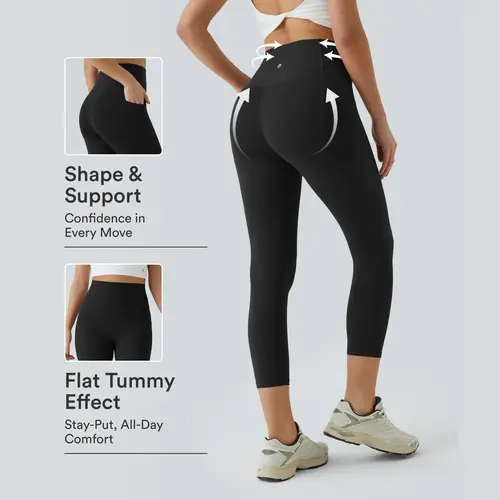 Halara UltraSculpt™ High Waisted Tummy Control Pocket Shaping Training Capri Leggings #BackToSchool