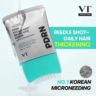 [VT COSMETICS] #1 viral PDRN Reedle Shot Hair Brush Serum with Original Liquid Microneedling & PDRN | Large-Capacity Full Scalp Care, Hair Thickening, Fuller-Looking Hair & Daily Root Care | Hairline, Roots, Baby Hair & Dry Scalp | Korean Haircare