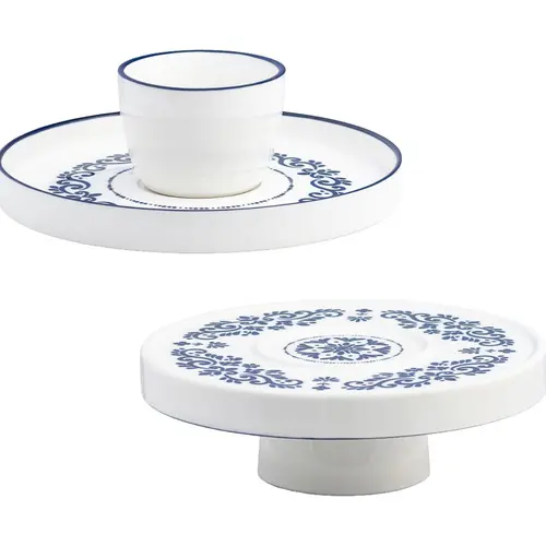 10 Strawberry Street Talavera Chip & Dip / CakeStand