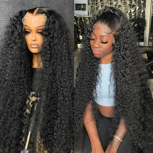 [NEW] Bling Hair Deep Wave Lace Frontal Wig Transparent 13x4 13x6 HD Lace Frontal Human Hair Wigs Curly Human Hair Lace Frontal Wigs For Women, Female, Heat Resistant sohochic