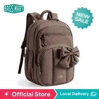 【NEW IN】BAGSMART Cute Puffer Backpack for School Girls, Detachable Bow Lightweight 15.6" Laptop Bag, Durable Nylon Daypack for Travel & Commute sohochic