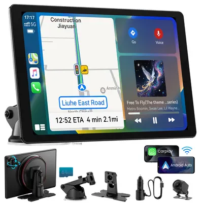 【Tool Upgrade】IIWEY iK11 11inch Extra Large Wireless Apple CarPlay Screen for Car – Ultra-Slim 0.16 Inch Touchscreen Car Stereo with Android Auto, 4K Dash Cam, 1080p Backup Camera, GPS, Mirror Link, Voice Control， FREE 64GB Card, #tool upgrade,toolupgrade