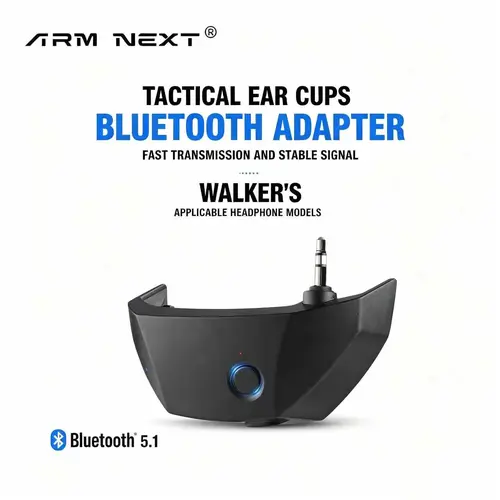 Bluetooth Audio Adapter Compatible with Walker's Razor Series Ear Muffs | Bluetooth 5.1 Wireless Connection, 30H Battery Life, Type-C Fast Charging