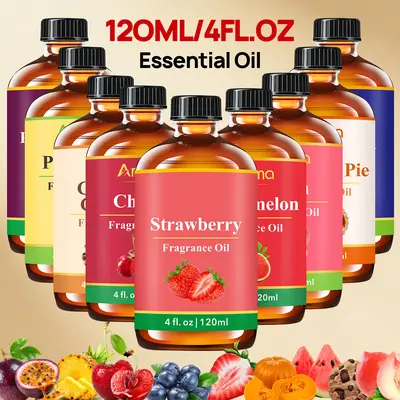 Natural Scent Essential Oils Pineapple, Watermelon, Peach, Cherry, Strawberry, Blueberry, Passion Fruit Fragrance Oils For Humidifiers Diffusers Candles 4oz