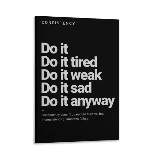 Viokalt Consistency "Do It Anyway" Canvas Poster, Motivational Gym Fitness Wall Art, Home Decor for Living Room & Bedroom, Statement Art Decoration,sohochic