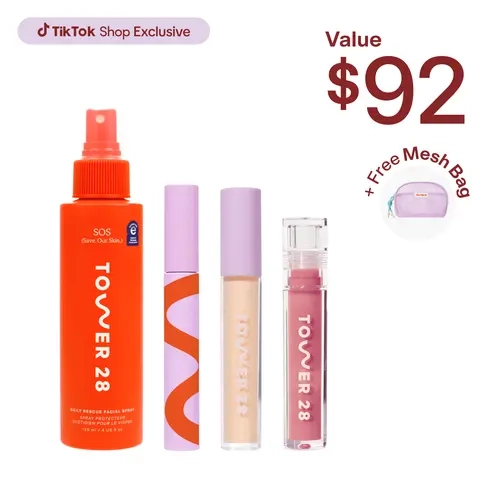 Tower 28 Essentials Set - 4-Step Makeup Routine for Sun-Kissed Fresh-Faced Look