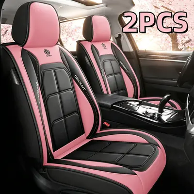 Pink Leather Car Seat Covers 2PCS Universal Fit for Most Cars Cute Car Interior Decor for Girls Stylish and Comfortable, Car Seat Protectors, Cars Accessories, Girly Car Accessories,toolupgrade