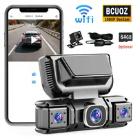 (Not wireless)4-Channel Dash Cam Built-in WiFi, With 64GB Card,Full HD Dual Dash Camera for Cars Front,Requires charging to use，Rear Left and Right, Car Camera with Clear Night Vision, HDR, App Control.Automotive Driving Recorder##Summervibes