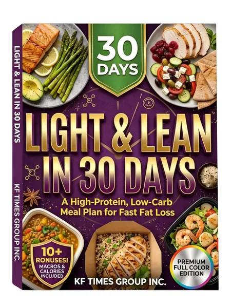 Healthy Cookbook, KF Times 2026 Edition English Book - 180 Easy Low-Carb Light Protein Recipes, 30-Day Meal Plan with Nutritious Ingredients, 190 Pages