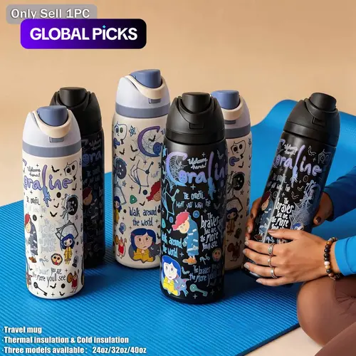 Stainless Steel Insulated Water Bottle, 24‑40 Oz Double‑Walled Bottle with Straw, Ideal for Sports, Travel & Office, Ideal for Gifting, Vacuum Insulated