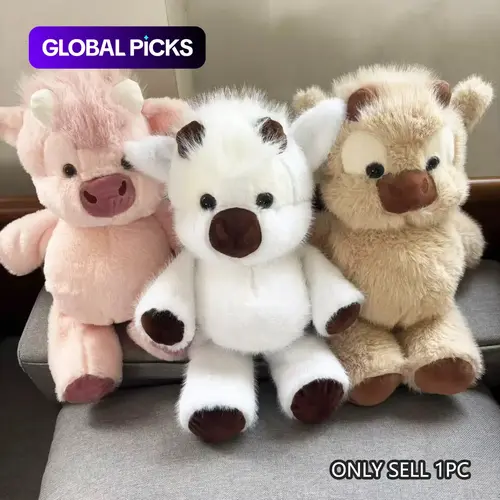Running Highland Cow Plush Toy, Soft Fluffy Stuffed Animal, Cute Stuffed Animal, Cuddly Stuffed Animals, Kawaii Stuffed Animals, Soft Huggable, Perfect for Kids Birthday Gifts, Valentine's Day, Mother's Day, Graduation, Wedding