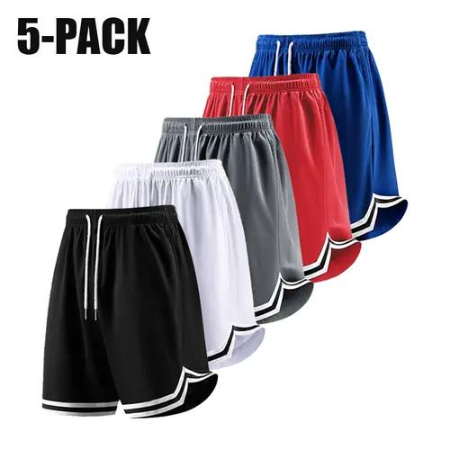 Men’s Knee Length Activewear Shorts, Stretchy Mesh Net Men’s Gym Workout Apparel, Quick Dry Drawstring Mid-Rise Waist, for Basketball Soccer Summer Use