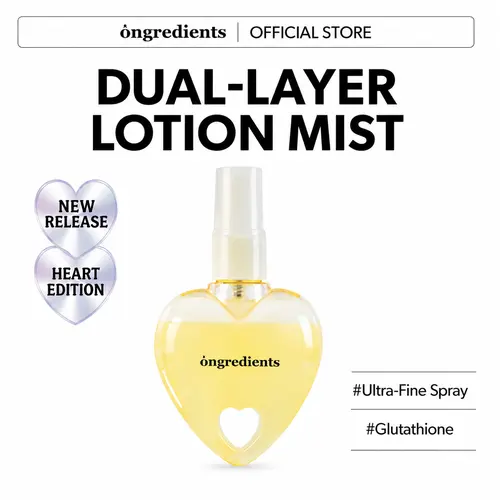 [Ongredients Official Shop] Skin Barrier Glow Mist Heart Edition, 50ml / 1.69 fl.oz, Dual-Layer Hydrating Facial Mist for Glow Care, 98% Pure Glutathione, Multi-Peptide, Centella, Ultra-Fine Spray, Before & After Makeup, Korean Skin Care