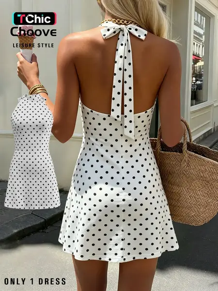 Summer Women's Comfortable, Casual & Stylish Soft Polka Dot Print Short Dress