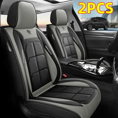 2PCS Front Car Seat Covers - Waterproof PU Leather Fully Wrapped Seat Protectors, Anti-Stain Easy-Clean All-Season Interior Protection for Cars, Car Seat Covers Front Seats, Waterproof Seat Protectors