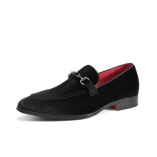 【BRUNO MARC Anniversary】 Men's Classic Luxury Leather Flat Dress Loafers - Formal Business Shoes, Black Loafers, Fast On/Off Tuxedo Footwear for TikTok Shop Back to School