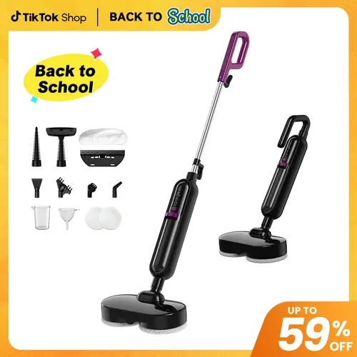 [StockUp]EM-519 Lightweight Multi Surface Steam Mop & Steam Machine, 10-in-1 Antibacterial Household Cleaner, 3 Adjustable Levels, Fast Heat-Up, Grease/Grime Removal, for Kitchen Surfaces, with Customer Service,sohochic