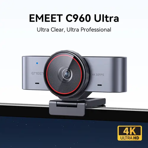 EMEET C960 Ultra Type C USB Computer Webcam - 1.5" Larger Sensor, Metal Body, 0.2s Autofocus, DRC, Whiteboard Mode, Built-in Privacy Cover, 2 Mics, for PC, Twitch Streaming Equipment, Content Creation & Meetings