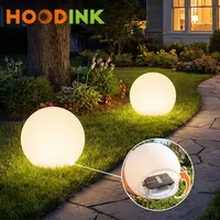 Hoodink 8-in Solar Globe Light - Waterproof Plastic Mood Lamp with Remote, 16 RGB Colors, Ground Stake, Solar Outdoor Lights for Friends & Parents, Pathway Glow Guide Lamps, Aesthetic Home Decor Gift,sohochic