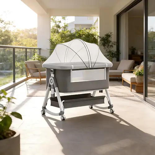 Baby Bassinet,3 in 1 Baby Bassinets Bedside Sleeper with Wheels and Mosquito Net,Bedside Bassinet for Baby with Comfy Mattress, Mattress&Breathable Mesh,Storage Basket Adjustable 3-in-1 foldable designMother's Day Gift,sohochic