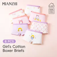【Size up 1】MIANZHI Little Girls' High Cotton Boyshorts, 8-Pack Soft Breathable Panties for Toddlers & Kids 2-10 Years, Gentle Daily Wear Pastel Shades Briefs summerwins,back to school,back to school shopping,back to school,sohochic