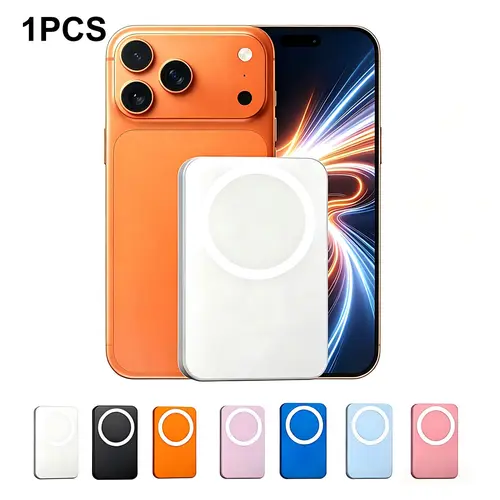 15w Wireless Charger Mobile Power Bank, 5000mah Chargeable Portable Battery, Compatible with iPhone 17/16/15/14/13/12 Pro/pro Max Series