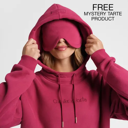 tarte x comfrt airplane mode travel hoodie + FREE mystery tarte product